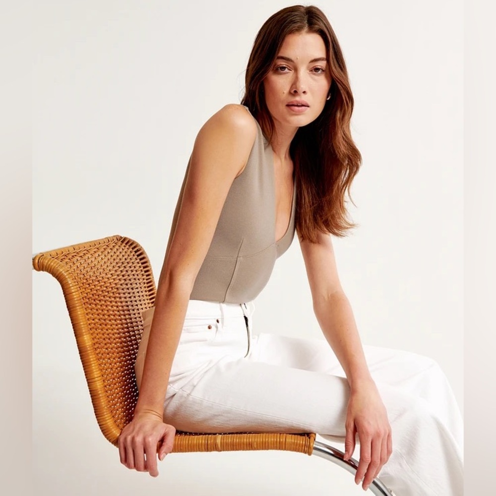 Abercrombie & Fitch Crepe Plunge Bodysuit